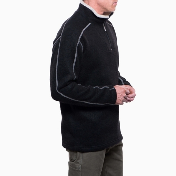 KUHL Mens Europa 1/4 Zip Pullover Sweater Black Longsleeve Size Medium - Picture 5 of 16